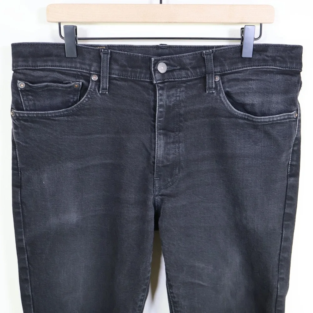 Levis‎ Premium 511 Slim Fit Jeans 36x32 Black Denim Stretch Casual Mens Pants